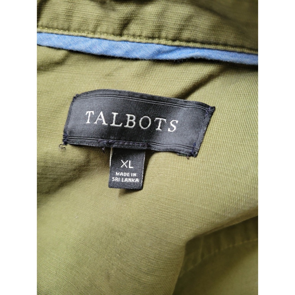 Talbots Womens Jacket Pom Pom Army Green Flap Pockets Gorpcore Lightweight Sz XL - Picture 14 of 14